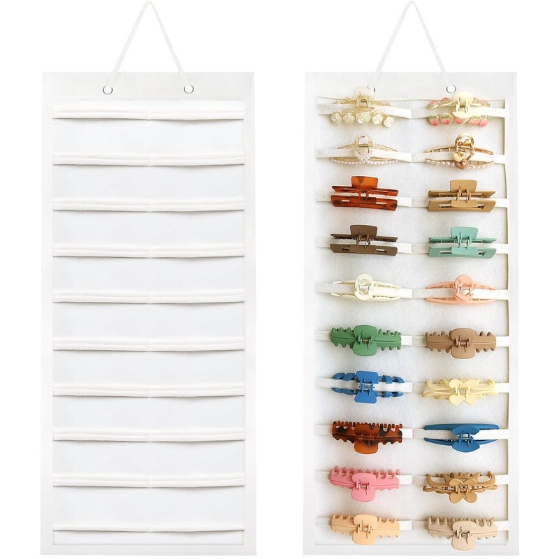 SMUK Claw Clip Organizer for Women, Hanging Mount Hair Clips Holder Organizer for Girls, Hair Bow Claw Clip Stand Storage for Wall, Door, Closet - Image 1